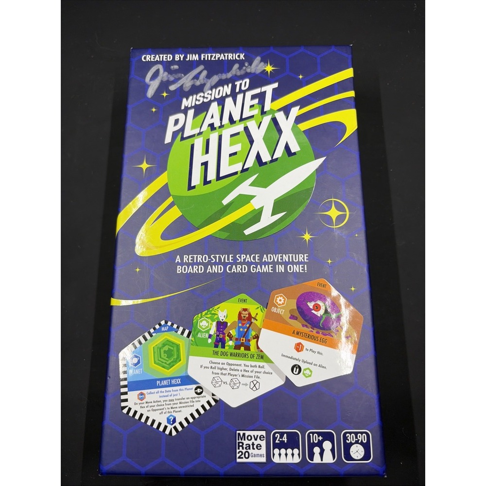 Mission to Planet Hexx Board Game SIGNED Jim Fitzpatrick Retro Sci-Fi READ